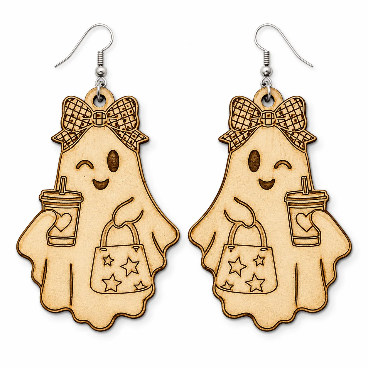 Bow Ghost Halloween Earrings