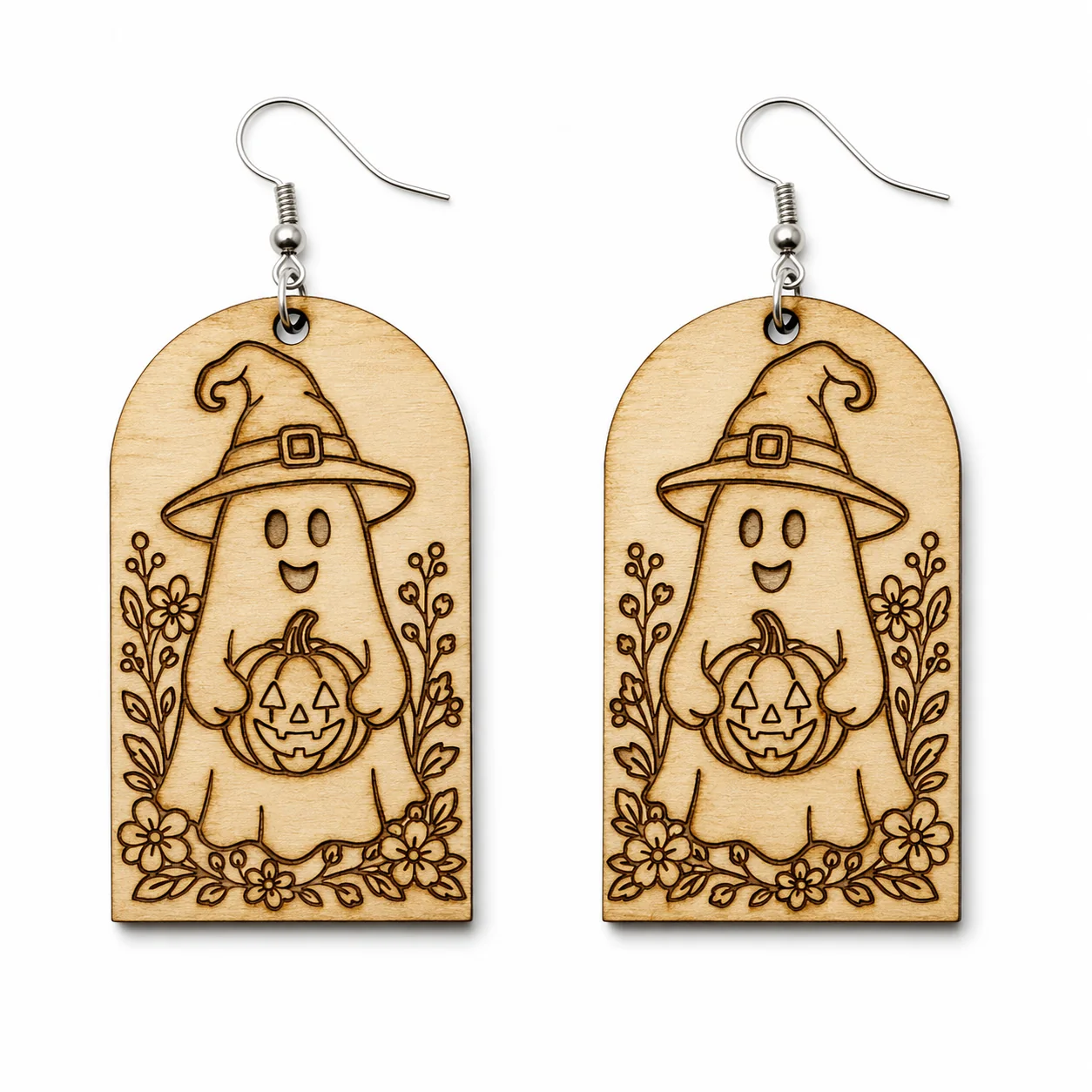 Framed Ghost Halloween Earrings