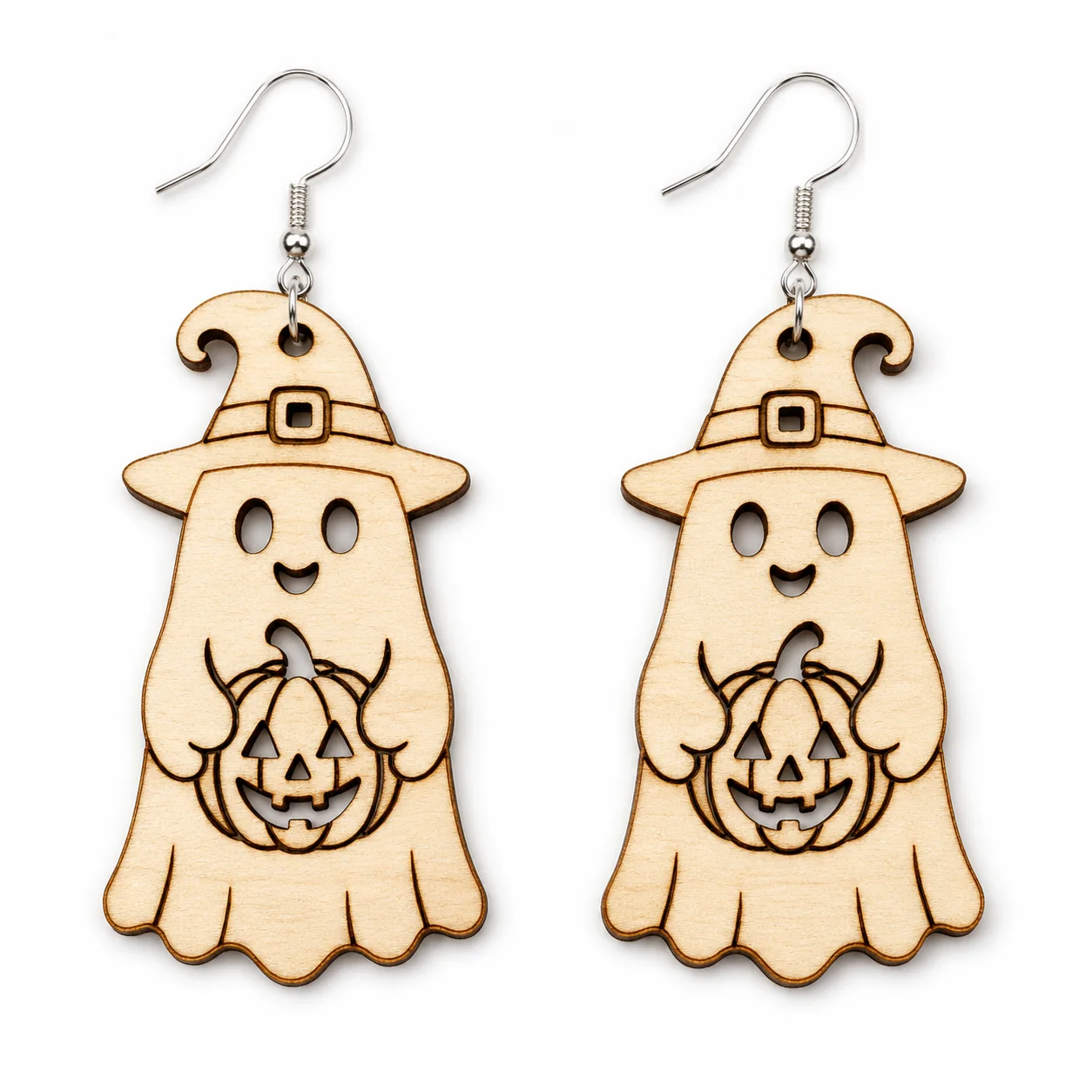 Pumpkin Ghost Halloween Earrings